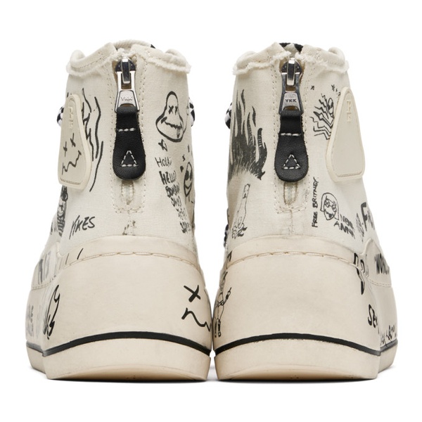  알썰틴 R13 SSENSE Exclusive 오프화이트 Off-White Double Grommet Kurt Sneakers 241021F127013