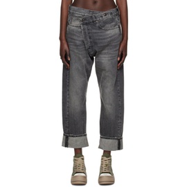 알썰틴 R13 Gray Crossover Jeans 231021F069005