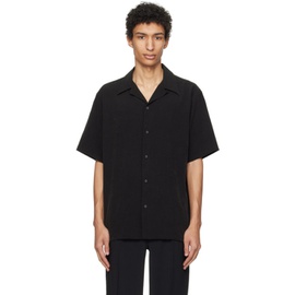 RAINMAKER KYOTO Black Open Spread Collar Shirt 241599M192004
