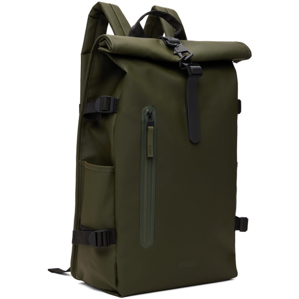  레인스 RAINS Khaki Rolltop Large Backpack 241524M166007