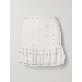 에트로 ETROFETE Lucille crystal-embellished shirred silk-crepon mini skirt 790695700