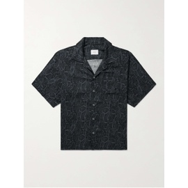 루드 RHUDE Camp-Collar Logo-Embroidered Snake-Print Twill Shirt 1647597306687670