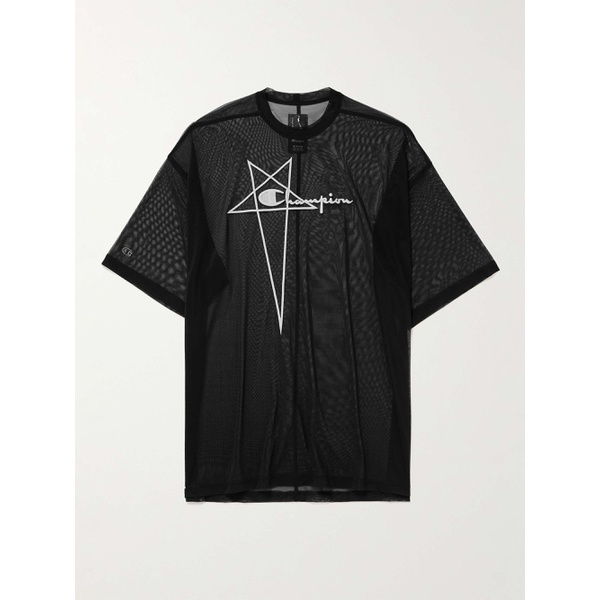  릭 오웬스 RICK OWENS + Champion Tommy Oversized Embroidered Recycled-Mesh T-Shirt 1647597315389850