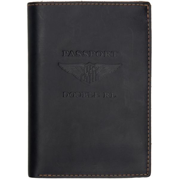  RRL Black Leather Passport Holder 241435M162000