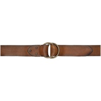 RRL Brown Distressed Leather Belt 241435M131005