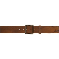 RRL Tan Distressed Leather Belt 241435M131004