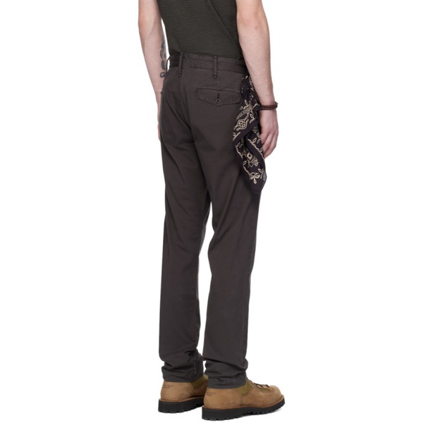  RRL Black Slim-Fit Trousers 241435M191001