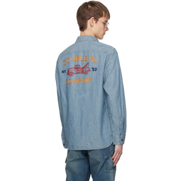  RRL Blue Embroidered Shirt 241435M192013