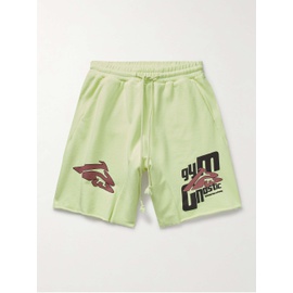 RRR123 Fasting for Faster Straight-Leg Printed Cotton-Jersey Drawstring Shorts 1647597327289729
