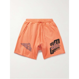 RRR123 Fasting for Faster Straight-Leg Printed Cotton-Jersey Drawstring Shorts 1647597327285277