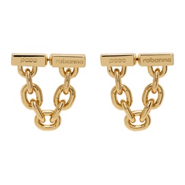 Rabanne Gold Chain Link Earrings 232605F022002