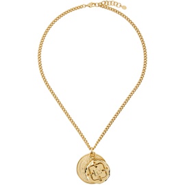 Rabanne Gold Curb Chain Necklace 232605F023000