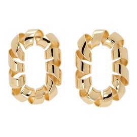 Rabanne Gold XL Link Twist Earrings 241605F022013