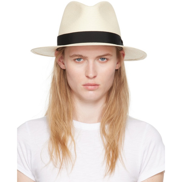 레그앤본 래그 앤 본 Rag & bone 오프화이트 Off-White Straw Panama Hat 242055F017002
