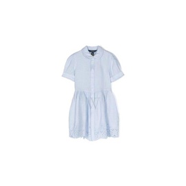 폴로 랄프 로렌 Polo Ralph Lauren Girls Light Blue Linen Broderie Anglaise Shirt Dress 312901744001