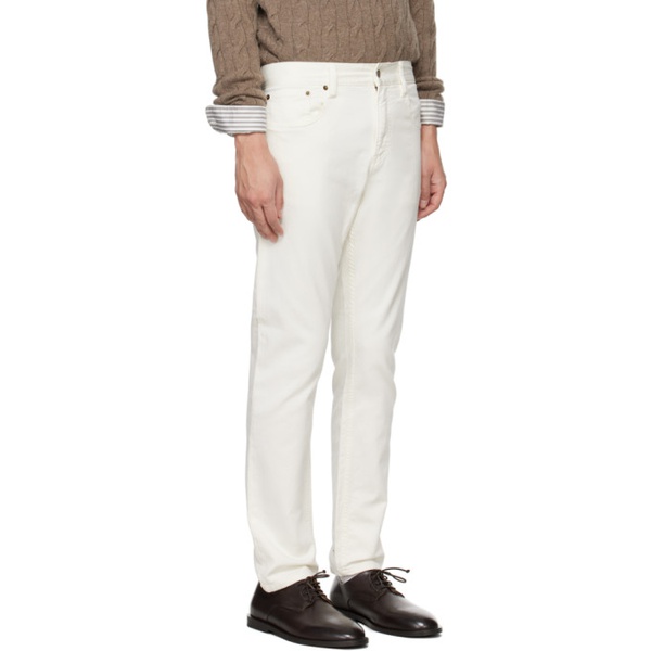  랄프로렌 Ralph Lauren Purple Label 오프화이트 Off-White Slim-Fit Trousers 241261M186002