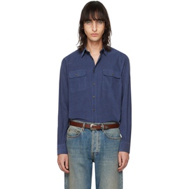 랄프로렌 Ralph Lauren Purple Label Blue Corduroy Shirt 241261M192001