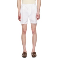 랄프로렌 Ralph Lauren Purple Label White Pleated Shorts 241261M193000