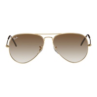레이밴 Ray-Ban Gold Aviator Sunglasses 241718F005002