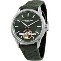 Raymond Weil MEN'S Freelancer Fabric Green (Open Heart) Dial Watch 2780-STC-52001