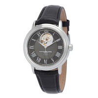 Raymond Weil MEN'S Maestro Leather Black Dial Watch 2827-STC-00608