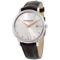 Raymond Weil MEN'S Toccata (Calfskin) Leather Silver Dial Watch 5488-SL5-65001