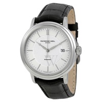 Raymond Weil MEN'S Maestro Leather Silver Dial Watch 2837-STC-65001
