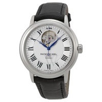 Raymond Weil MEN'S Freelancer Automatic Silver Dial Black Genuine Leather 2827-STC-00659
