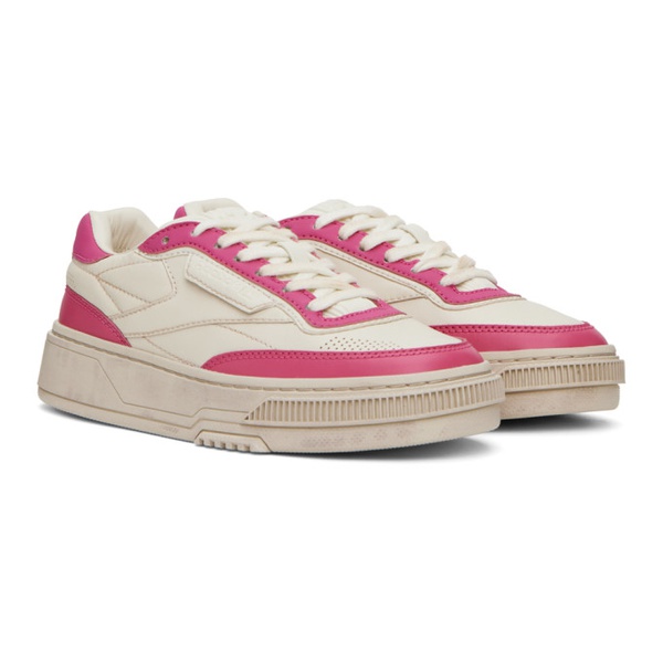  리복 클래식 Reebok Classics 오프화이트 Off-White & Pink Club C LTD Sneakers 241749F128058