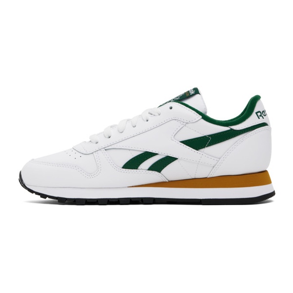  리복 클래식 Reebok Classics White & Green Classic Leather Sneakers 242749M237001