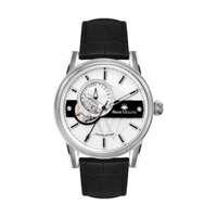 Rene 모우 Mouris MEN'S Orion Leather White Dial Watch 70101RM1
