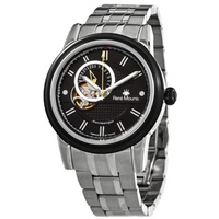 Rene 모우 Mouris MEN'S Orion Stainless Steel Black (Open Heart) Dial Watch 70102RM2