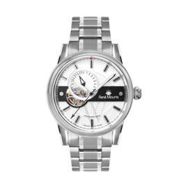 Rene 모우 Mouris MEN'S Orion Stainless Steel White Dial Watch 70102RM1