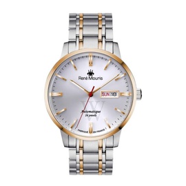 Rene 모우 Mouris MEN'S Noblesse Stainless Steel White Dial Watch 10107RM3