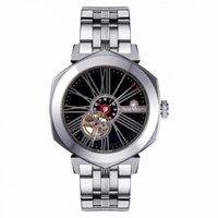 Rene 모우 Mouris MEN'S Mythique Stainless Steel Black Dial Watch 70108RM2