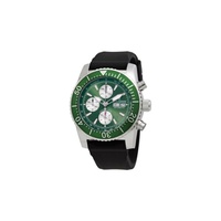 Revue Thommen MEN'S Diver Chronograph Rubber Green Dial Watch 17030.6531