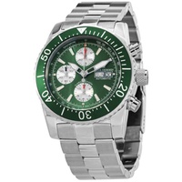 Revue Thommen MEN'S Diver Chronograph Stainless Steel Green Dial Watch 17030.6131