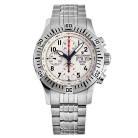 Revue Thommen MEN'S Airspeed X Large Chronograph Stainless Steel Silvery White Dial Watch 16071.6122