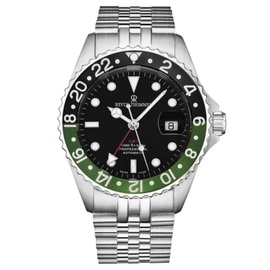 Revue Thommen MEN'S Diver GMT Stainless Steel Black Dial Watch 17572.2238