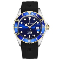 Revue Thommen MEN'S Diver Rubber Blue Dial Watch 17571.2845