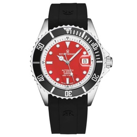 Revue Thommen MEN'S Diver Rubber Red Dial Watch 17571.2338