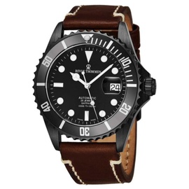 Revue Thommen MEN'S Diver XL Leather Black Dial Watch 17571.2577