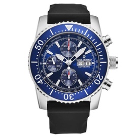 Revue Thommen MEN'S Diver Chronograph Rubber Blue Dial Watch 17030.6533