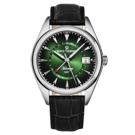 Revue Thommen MEN'S Heritage Leather Green Dial Watch 21010.2434
