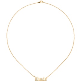 루드 Rhude Gold Logo Necklace 222923F023001