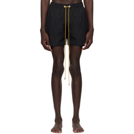 루드 Rhude Black Embroidered Swim Shorts 241923M193011