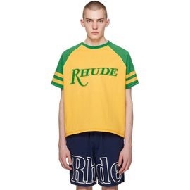 루드 Rhude Yellow & Green San Paulo T-Shirt 241923M213011