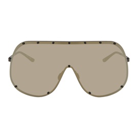 릭 오웬스 Rick Owens Black & Gold Shield Sunglasses 241232M134013