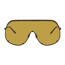 릭 오웬스 Rick Owens Black & Khaki Shield Sunglasses 241232M134016