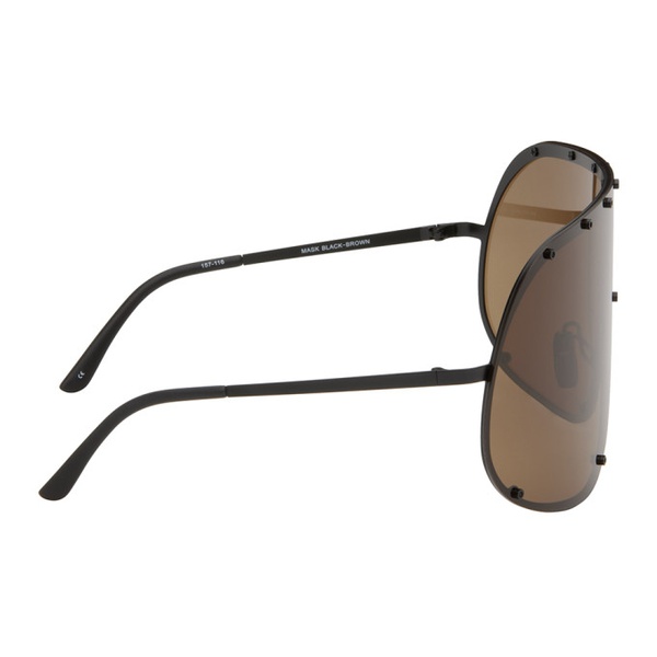  릭 오웬스 Rick Owens Black & Brown Shield Sunglasses 241232F005008
